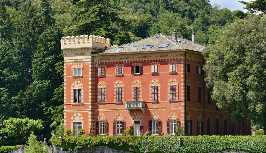 italy, villa, architecture, luxury, red, tower, pinnacles building, splendor, noble