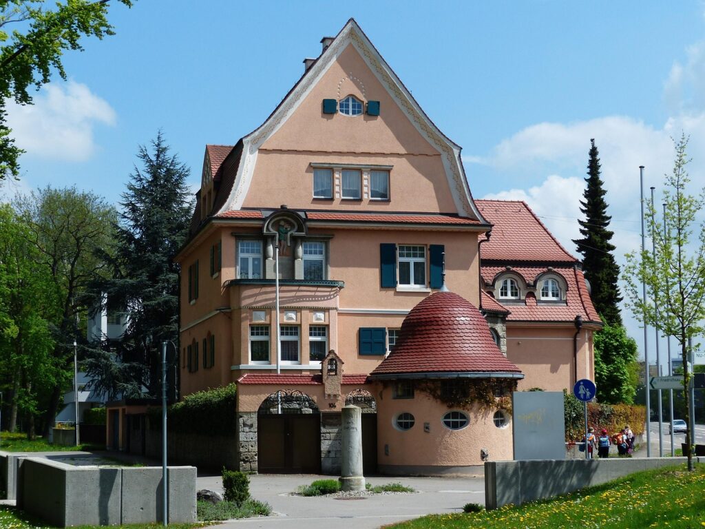villa, mansion, architecture, building, estate, residence, house, orange, dream home, dream apartment, dream villa, villa kunterbunt, kunterbunt, red, dream home, dream home, dream home, dream home, dream home